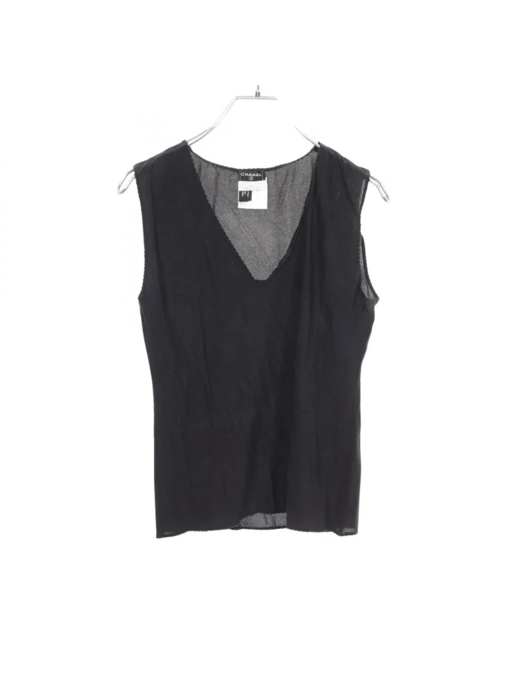Chanel Tank Top V-neck Silk Top